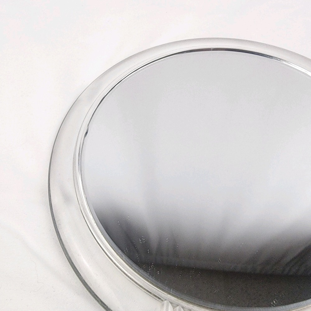 Vintage Rare Teal Two Sided Table Top or Handheld Mirror, Styling & Magnifying - Picture 7 of 7